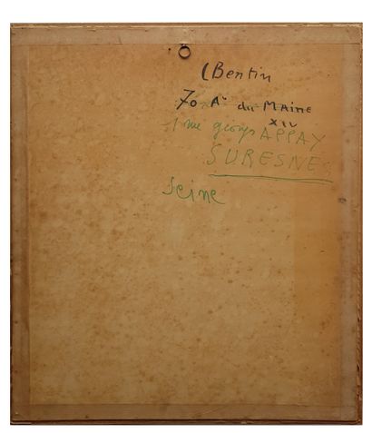 BENTIN Louise (1903-1998) 
" Composition " Aquarelle, 44 x 36 cm et encadrée 67 x...