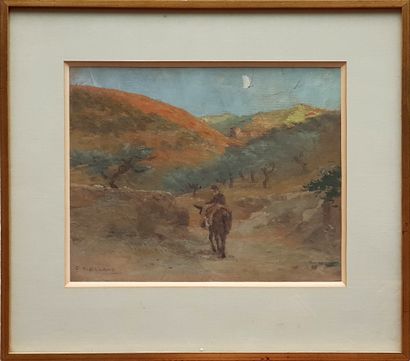 MAILLAUD Fernand (1862-1948) "Paysage avec un âne" Huile, 23 x 29 cm (à vue), signée.





"Paysage...