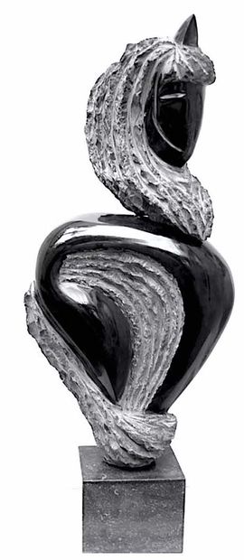 SAVA Marian "1 Andalou" Marbre noir belge de 2016 67 x 27 x 8 cm Taille directe Pièce...