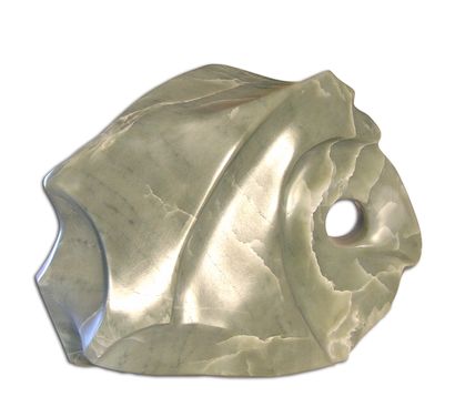 CASTILLE Georges (1931) "异国情调的鱼 "雕塑石头（硬石）直接尺寸独特的作品高度：28厘米宽度：36厘米深度：15厘米重量13公斤签署。...
