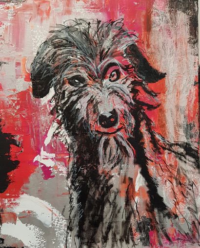 CB.MILLET "Chien" Acrylique et huile sur toile 
50 x 40 cm signée. 
 
 
"Dog" Acrylic...
