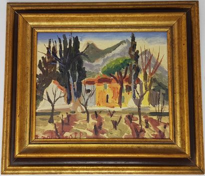 TROFIMOFF Pierre (1925-1996) " Le Château " Huile sur toile, 22 x 27 cm (avec cadre...