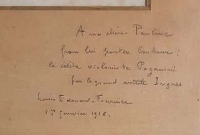 INGRES (1780-1867) 
" Paganini " gravure signée et datée 1819 en bas à gauche dans...