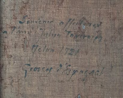 D’ESPAGNAT Georges 1870-1950 (attribué à) 
"布面油画，1921年，81 x 67厘米（带画框110 x 94厘米），没有签名，乔治-德-埃斯帕尼亚在画布背面写道并签名："Souvenir...