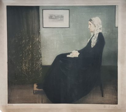 WHISTLER James Abbott McNeill (1834-1903) 
" La mère de Whistler " dit aussi " Arrangement...