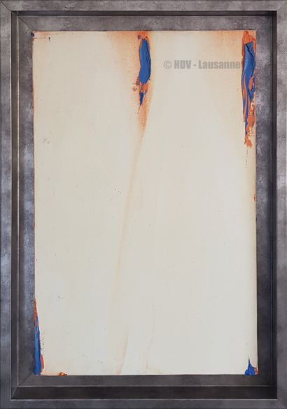 Olivier DEBRE (1920-1999) 
"Signe ocre rose" Huile sur toile de 1985, 38 x 61 cm,...