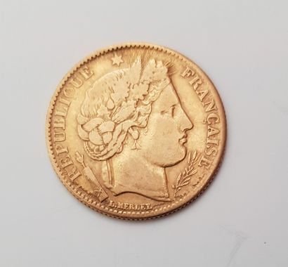 PIECE DE 10 FRANCS OR Pièce de 10 francs or Cérès 1851. Poids : 3,20 g.



Photos...