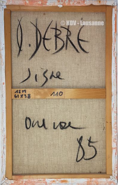 Olivier DEBRE (1920-1999) 
"Pink Ochre Sign" Oil on canvas of 1985, 38 x 61 cm, signed,...
