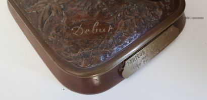 DEBUT Jean Didier (1824-1893) 
"Porteur d’eau Tunisien" Bronze à patine polychrome,...