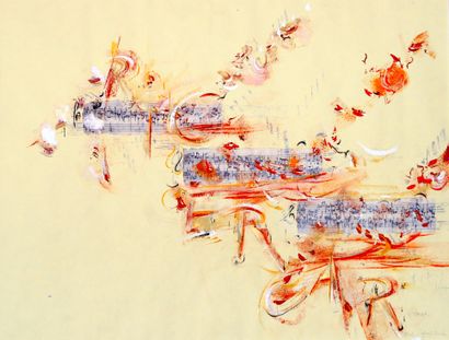 BERRARD Mireille "L'offrande musicale " de JS. Bach.
Gouache TM sur papier couleur...