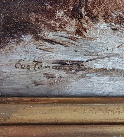 CONRAD Eugen "Oil on panel 21 x 27 cm (with frame 38 x 45 cm) signed lower left.