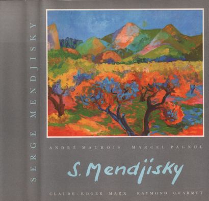 MENDJISKY Serge "Paysage" Dessin au feutres de couleurs, 28 x 23,5 cm, signé, daté...