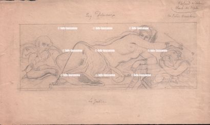 Théodore CHASSÉRIAU (1819-1856) Réunion de deux dessins à la mine de plomb sur papier...