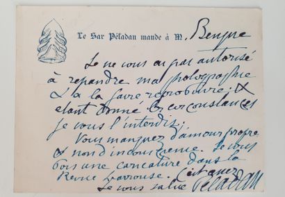 Sâr PELADAN ou Sâr MERODACK Joséphin Péladan dit (1858-1918) Réunion de deux lettres...