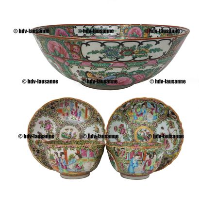 Lot de 7 porcelaines - Canton Chine c.1900