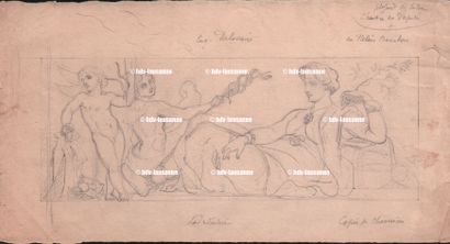Théodore CHASSÉRIAU (1819-1856) Réunion de deux dessins à la mine de plomb sur papier...