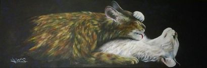 WILAND-SCORDIA Lawrence "Meow" Acrylic on canvas 30 x 90 cm signed. 

Free shipping...
