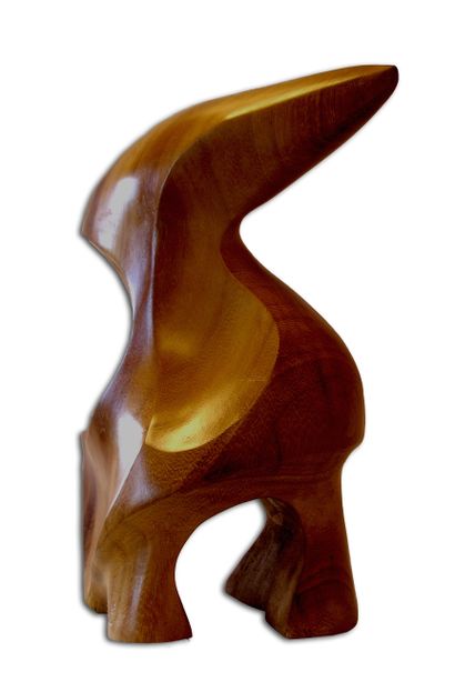 CASTILLE Georges (1931) "Envol" Sculpture Bois (Iroko) - taille directe - pièce unique...