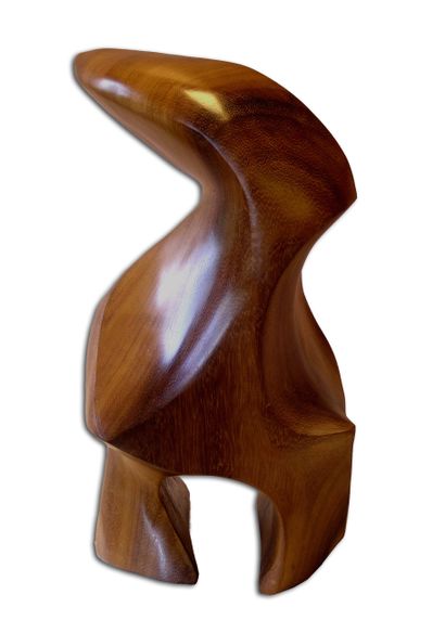 CASTILLE Georges (1931) "Envol" Sculpture Bois (Iroko) - taille directe - pièce unique...