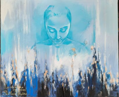 L.GRYSHKO Svitlana "La naissance des rêves" acrylique sur toile 60 x 80 x 5 signé...