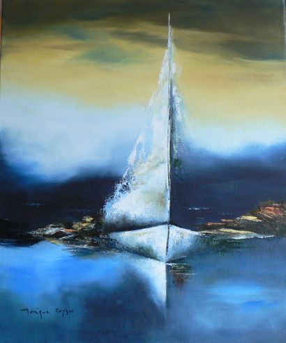 COSSU Monique "Voile de nuit" Huile brosse et couteau sur toile 46 x 38 cm signée.

Frais...