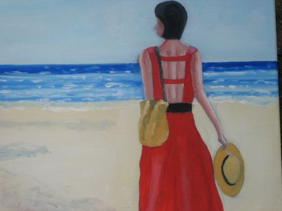 GIRARD Serge "La robe rouge" Huile sur toile 40 x 40 cm signée. 

Frais de transport...
