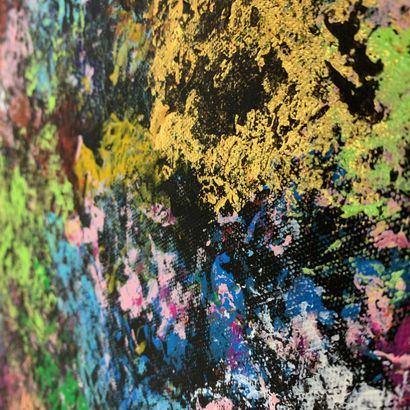 CHRIS JANO "Multicolore" Oeuvre d'Art Originale 84 x 84 x 3,5cm 

Frais de transports...