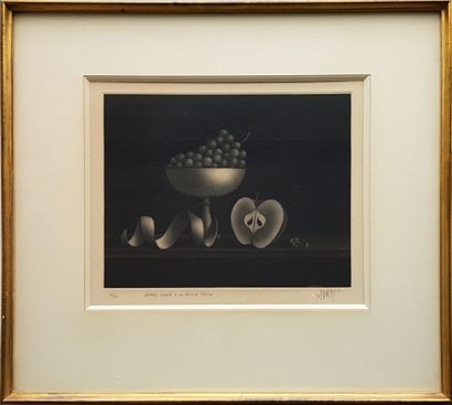 AVATI Mario " Nature morte à la feuille timide " Lithographie 29 x 34 cm (52 x 55...