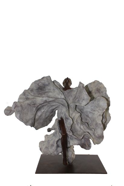 CANTIN Josiane "Envol" Sculpture en bronze Hauteur : 41 cm Largeur : 47 cm Longueur...
