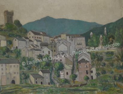 BERAN "Nonza" un vieux village du Cap Corse. Huile sur toile 61 x 46 cm signée.

Frais...
