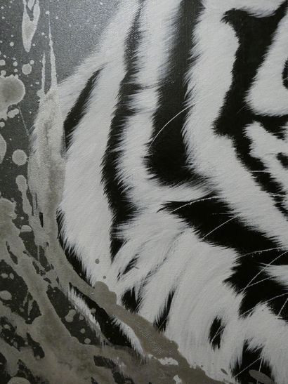 C'Line "Alchimie amoureuse" (tigre blanc). Acrylique sur toile 73 x 60 cm signée.

Frais...