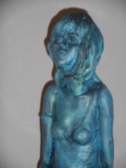 FAURE/WISMAN France "Le Tambour" Sculpture en Grès Haut : 42 cm larg : 27 cm Prof...