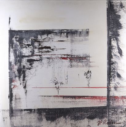 RODER Jean-Pierre "Variations en rouge blanc noir" Huile sur toile 80 x 80 cm signée.

Frais...