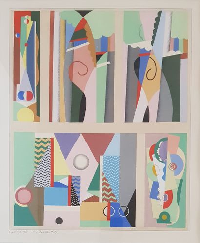 VALMIER Georges (1885-1937) "Collection décors et couleurs" Deux pochoirs en couleurs...