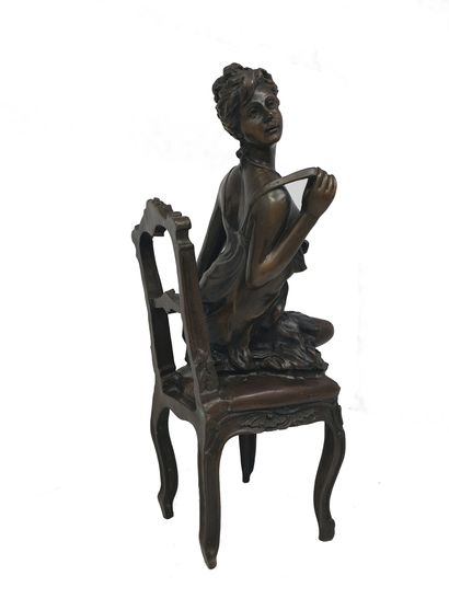 Daniel CAMPAGNE (1851-1914) "L’aguicheuse" Bronze d’époque 1900, Hauteur : 40 cm...