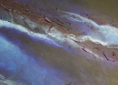 RAYNAL-DELCOL Isabelle "Terres de ciel" Acrylique sur toile sable, mastic et poussière...
