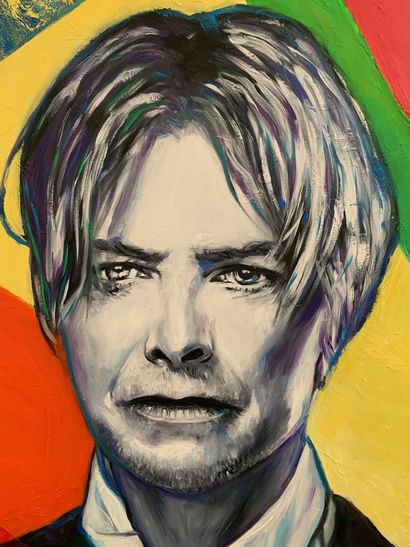 PERUGINI Martine "David Bowie" Huile sur toile 92 x 73 cm signée. 

Frais de transport...