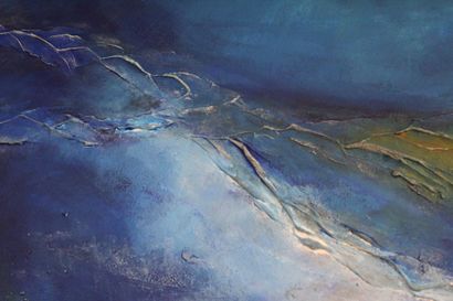 RAYNAL-DELCOL Isabelle Série "Terres de ciel" Acrylique sur toile sable, mastic et...