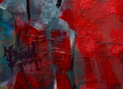 DONNEAUD Jacques "Carnaval Graffitis" Peinture en techniques mixtes sur toile 80...