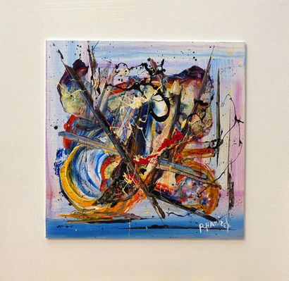 HANIZET Raymond "Couleurs (3421) Acrylique sur toile 30 x 30 cm signée. 

Frais de...