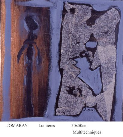 JOMARAY "Lumières" Toile de 50 x 50 cm peinte de pigments et medium de ma fabrication...