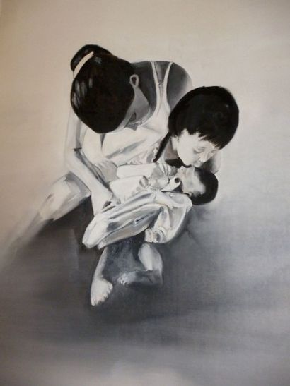 LANGE Danielle "Famille" Huile sur toile en support surface 100 x 69 cm signée.



Frais...