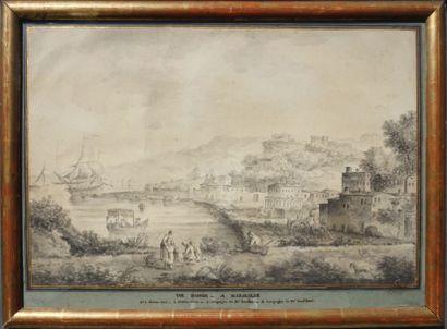 VERNET Joseph (1714-1789) Estimation : 15 000 - 20 000 €
"Marseille le Port" Aquarelle...