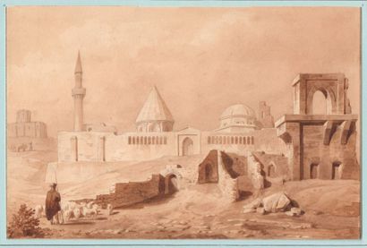 Charles TEXIER (1802-1871)  Estimation : 100 - 250 € 
" Koniah - Ruines du Palais...
