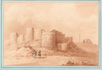 Charles TEXIER (1802-1871)  Estimation : 100 - 250 € 
" Ani - Murs de la ville côté...