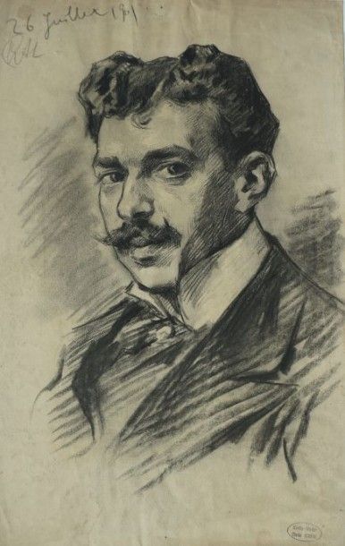 Charles ATAMIAN (1872-1947) Estimation 300 - 500 €
" Autoportrait " Fusain sur papier...