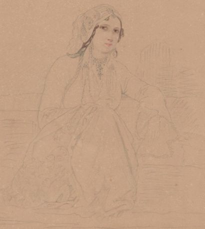 Camille ROGIER (1810-1896) Estimation 200 - 300 €
" Jeune fille de Smyrne " Aquarelle...