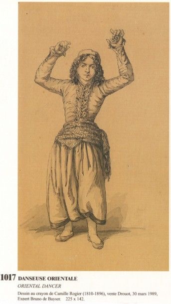 Camille ROGIER (1810-1896) Estimation 100 - 200 €
"Danseuse orientale" Aquarelle...