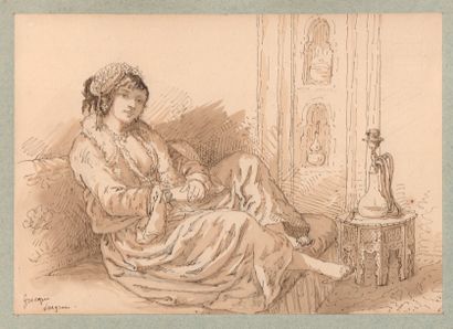 Camille ROGIER (1810-1896) Estimation : 200 - 300 €
" Grecque de Smyrne " Dessin...