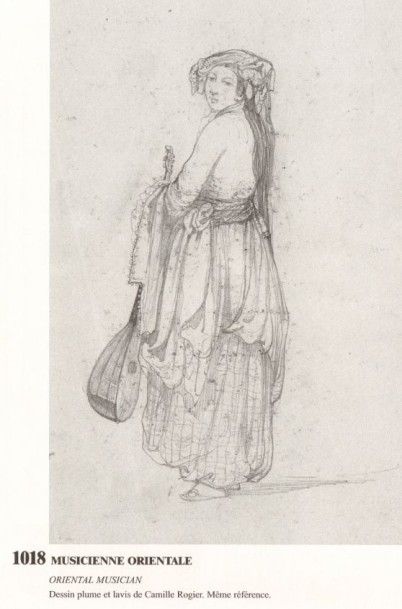 Camille ROGIER (1810-1896) Estimation : 100 - 300 €
"Musicienne orientale" plume...